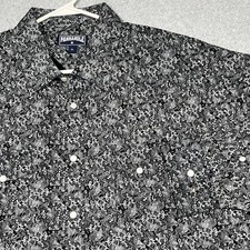 Panhandle Slim Western Shirt Mens XL Paisley Black White 90s Country Snap Button