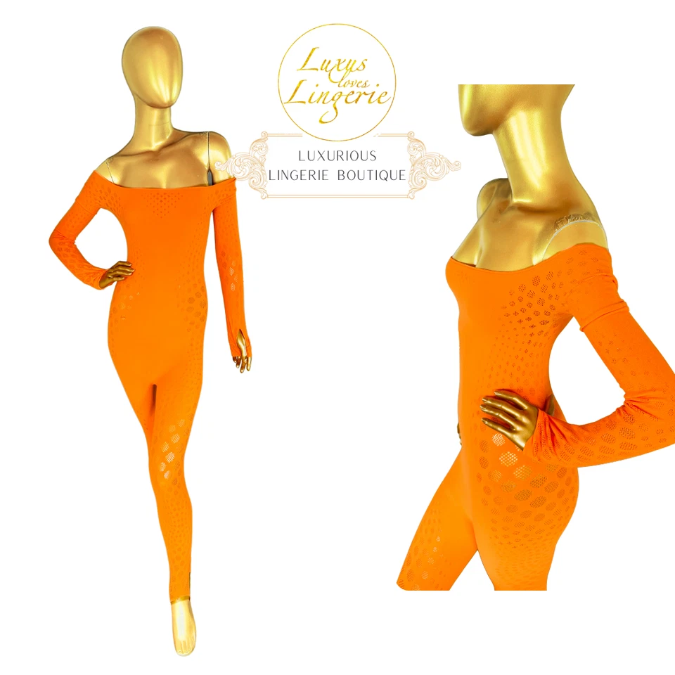 Lunares Illusion Mono Wolford S Small Naranja una Pieza Manga Larga Mono Lunares - Imagen 1 de 1
