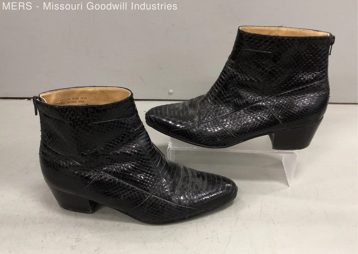 Giorgio Brutini Black Genuine Snake Skin Ankle Boots/shoes Size 11 Giorgio Brutini Black Genuine Snake Skin | Mercari main image 3