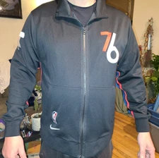 MENS BLACK XL 76ers Nike Showtime Therma Flex Dri-Fit Hoodie