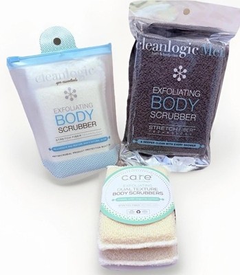 Body Scrub Lot 3 Organic Natural Exfoliating Shower Bath Spa Loofah Clean Logic