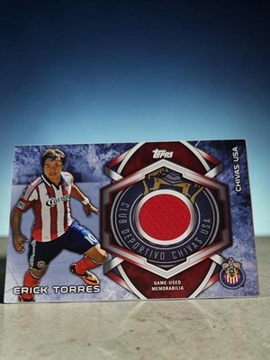  2014 Topps MLS Erick Torres Game-Used Jersey Relic Chivas USA Soccer Card 