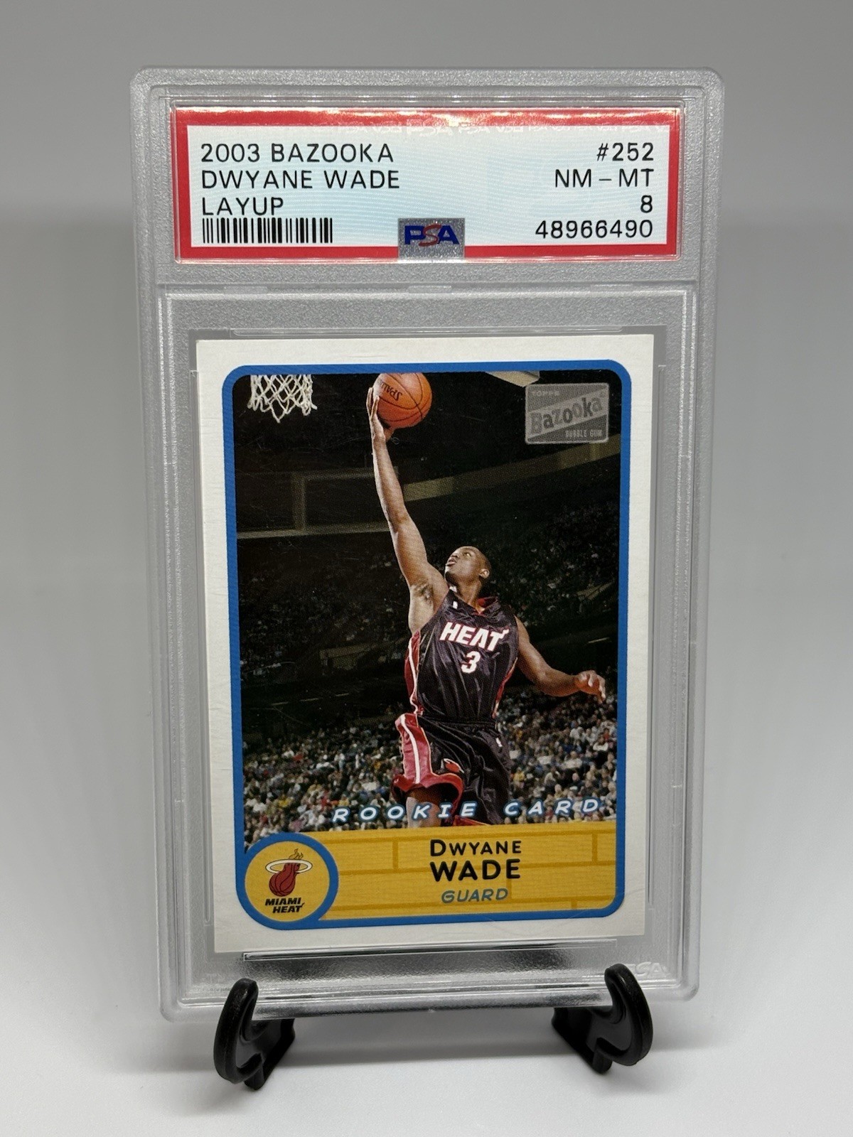 2003 Topps Bazooka Dwyane Wade Rookie RC #252 Miami Heat LAYUP PSA 8
