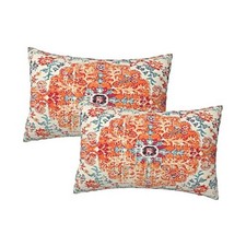 Orange Blue Pillow Covers 12x20 Inch 20" x 12" Pack of 2 Orange Blue Boho