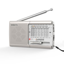 XHDATA D-219 Portable AM FM SW Small Radio Battery Operated Great Receiver White