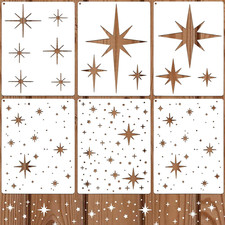 6 Pack Star Stencil for Painting, Reusable Large Star Template Twinkle Stars Wal