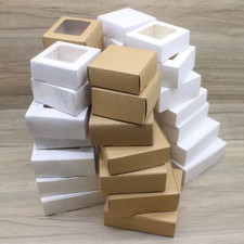 10Pcs Various Gift Packaging White Kraft Paper, Window Box Paper, Marble Box wit