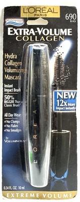 loreal extra-volume collagen waterproof mascara 690 black 0.34oz