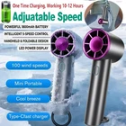 USB Handheld Mini Fan Foldable Neck Hanging Fans 5 Speed USB Rechargeable