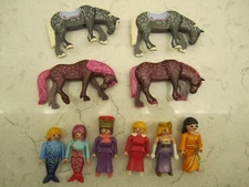 Playmobil Lot 10 Figures including mermaids and 4 horses