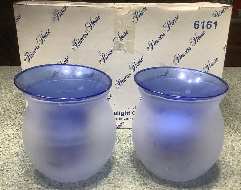 Princess House 4pc. Crystal Tealight Candleholders #6161  Open Box (074)