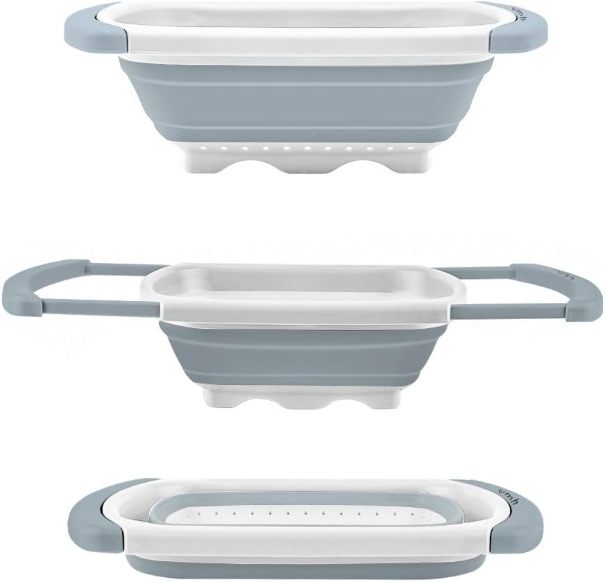 Qimh Collapsible Colander | Over The Sink Silicone Kitchen Strainers and Colande