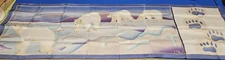 Polar Bear Hand Painted Silk Scarf NEW