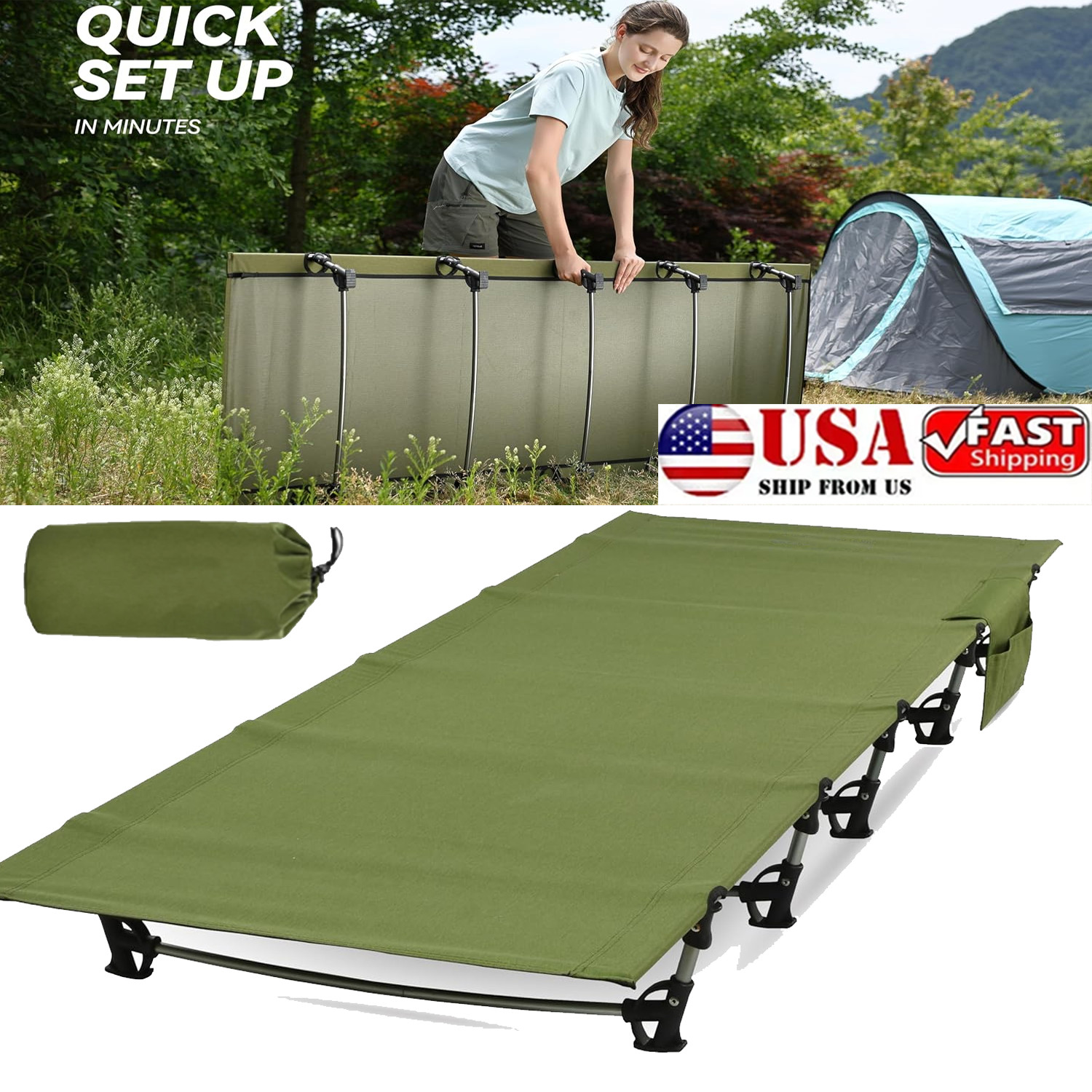Tienda Plegable Ultraligera Camping Cuna Cama, Portátil Compacto para Viajes al Aire Libre NUEVO