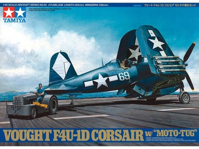 Tamiya 61085 F4U-1D Corsair & Moto-Tug 1/48 Scale Plastic Model Kit