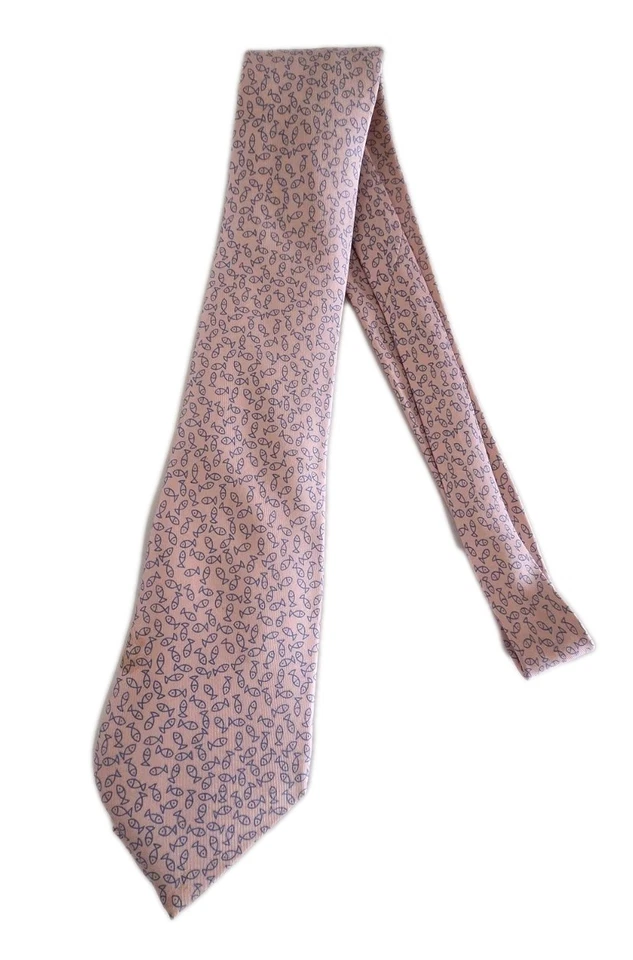 Corbata HERMES Seda Rosa 5122 HA Hecha en Francia Foto 3 de 4