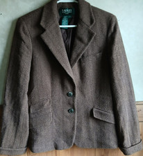 Ralph Lauren cotton herringbone tweed Blazer jacket Size 10 Petite