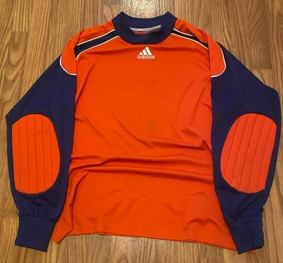Vintage Y2k Adidas Goalkeeper Jersey Longsleeve Orange Men Large