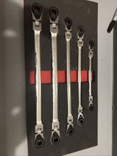 EZ RED Metric Double Box Ended Reversible Offset Spline Ratcheting Wrench Set 