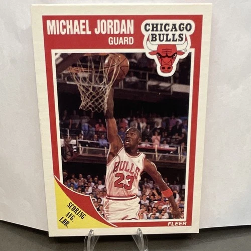 Fleer 1989-90 Michael Jordan Scoring Avg. Ldr. #21 Chicago Bulls NBA Card