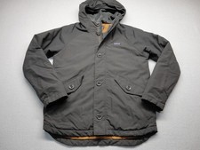 Patagonia Isthmus Jacket Boys 2XL Black Hooded Fleece Lined Parka Full Zip