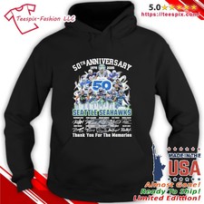 50th Anniversary 1976-2026 Seahawks Team Signatures Hoodie