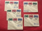 LOT x5 FALKLAND ISLANDS FDC 1937 CORONATION SOUTH GEORGIA REGISTERED LABELS L@@K