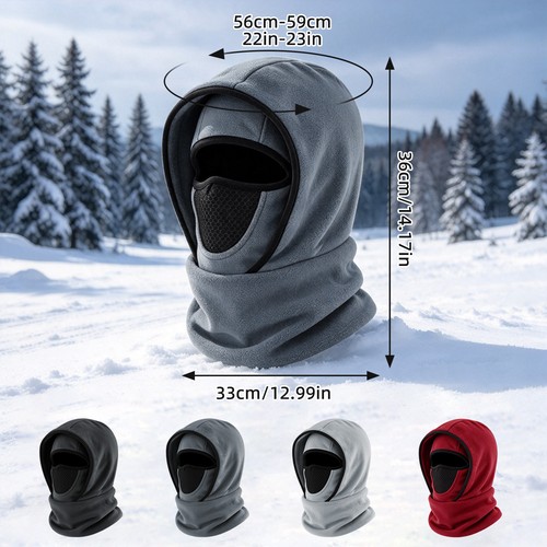 Winter Thermal Fleece Balaclava - 4-in-1 Windproof Face Mask for Men and Women - Afbeelding 7 van 13