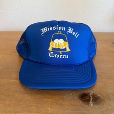 Vintage Mission Bell Tavern Trucker Hat Blue The Cincy Cap Snapback Mesh Foam
