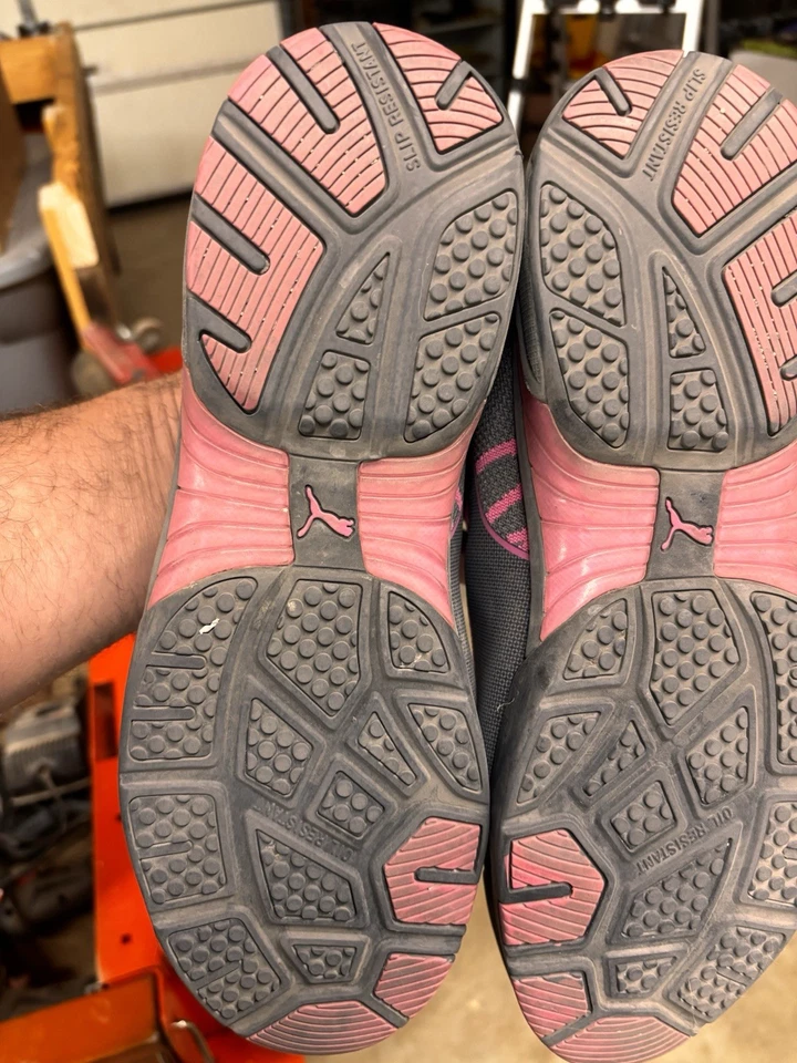 Puma Safety Shoes Celerity Pink Grey Low Steel Toe Knit Work 642915 Women Sz 10 - Image 2 of 3