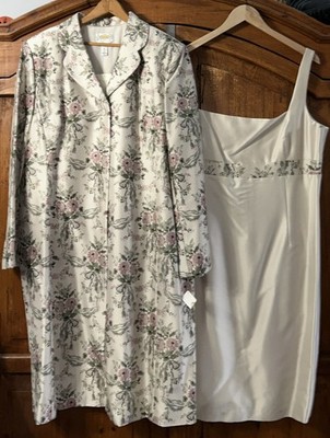 NWT Talbots Silk Floral Embroidered Brocade Jacket & Dress Plus Sz 20 New