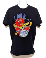 Disney Muppets Animal I Am A Muppet Drummer Graphic T Shirt Large Black Rock