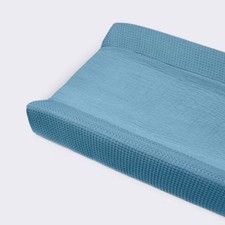 Muslin Waffle Changing Pad Cover - Blue - Cloud Island