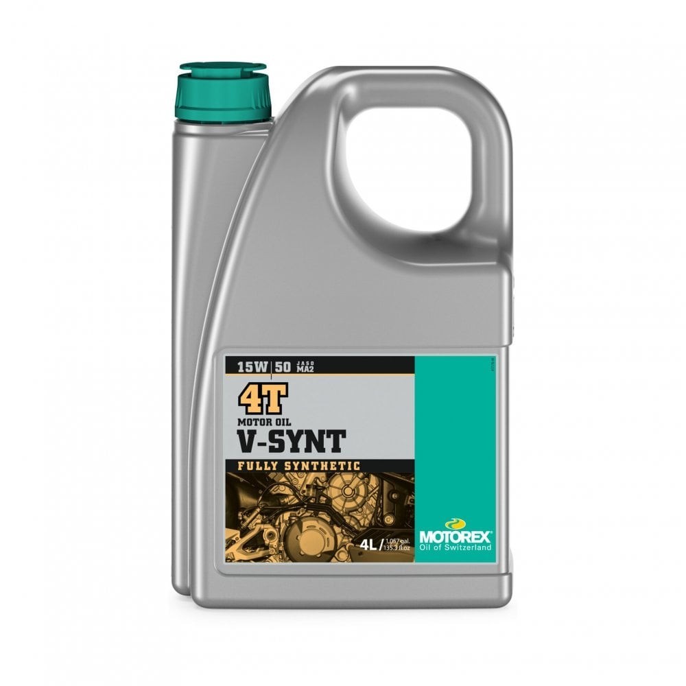 Motorex V-SYNT 4T 15W/50 4 Litre Fully Synthetic JASO MA2 Motorcycle Engine Oil