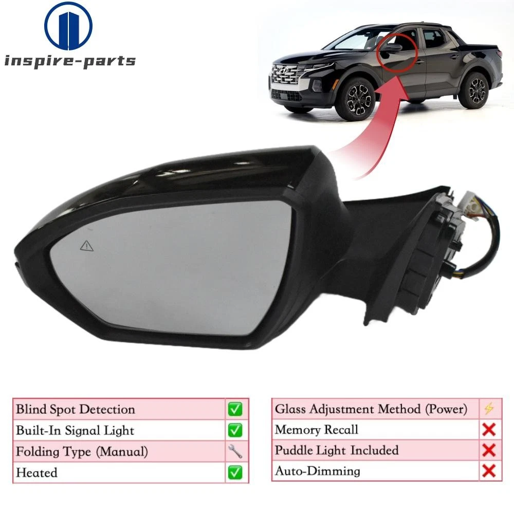 Driver Left Side Outside Rear View Mirror for 2022-2025 Santa Cruz 87610CW030