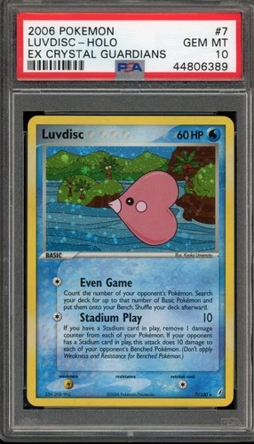 Pokemon Luvdisc EX Crystal Guardians Holo Rare #7 PSA 10 Gem Mint