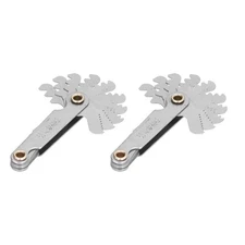 2Pcs Thread Gauge 60° 20 Blades Metric Stainless Steel Industrial Screw Pitch