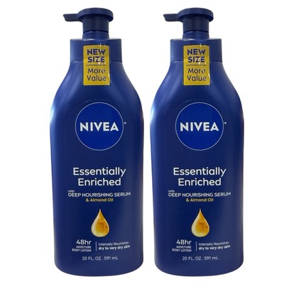 NIVEA Body Lotion 48 HR For Dry Skin, Essentially Enriched, 2 - 20 Fl OZ Pump