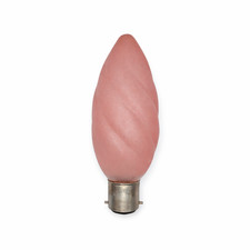 Crompton 60W Twisted Candle Lamp Pink Tinted Light Bulb Bayonet BC Fitting