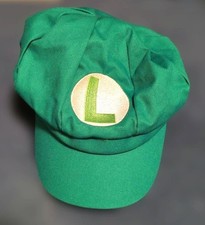 Super Mario Luigi Cosplay Sombrero Gorra Verde 8 pulgadas Ajustable Fiesta Disfraz Japón