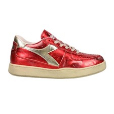 diadora Mi Basket Low Metallic Used Lace Up Womens Red Sneakers Casual Shoes 17