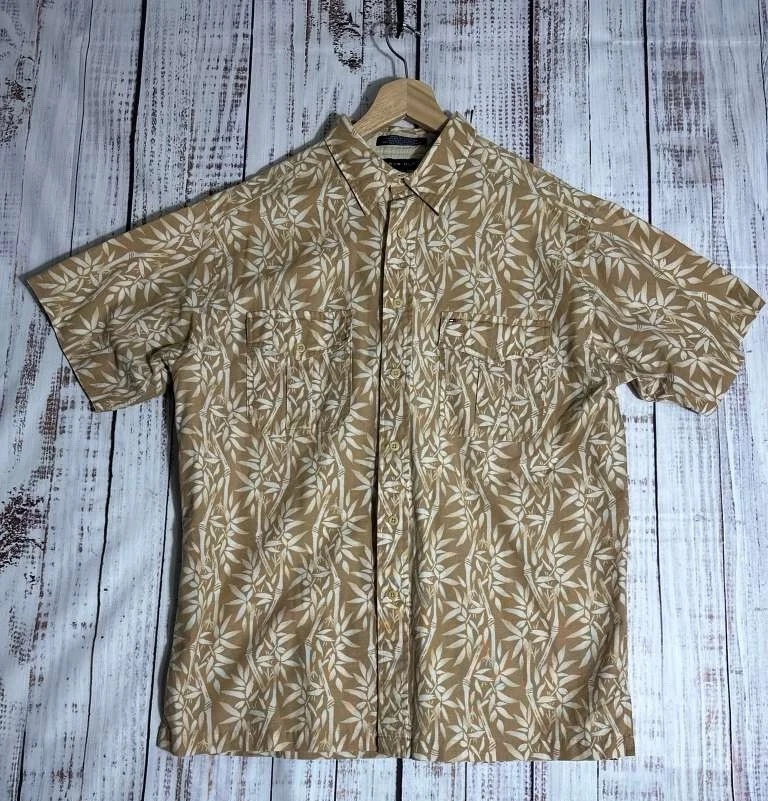 Tommy Hilfiger Shirt Men Size Large Beige Tropical Leaf Button Up Hawaiian Style
Opens in a new wind