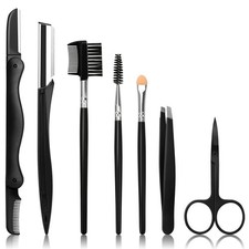7 in 1 Brow Kit, Eyebrow Trimmer Set Including Brow Razors, Brush, Scissors