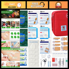 Comprehensive First Aid Kit for Car, Travel & Home - Zip Stitch Wound Closure St