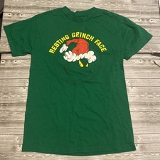 Dr. Seuss The Grinch Resting Grinch Face T-Shirt Green Graphic Size Small