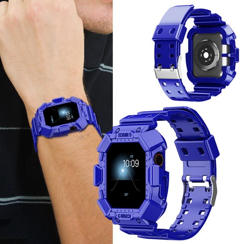 Designed for Apple Watch Series 9/8/7/6/5/4/3/2/Se,Rugged Case with Strap Bands - Picture 19 of 31