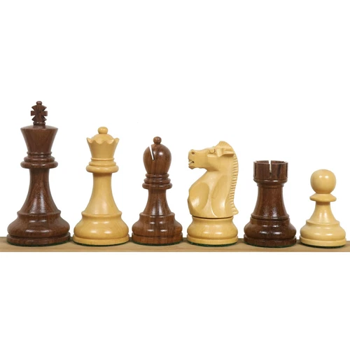 1972 Championship Fischer Spassky Chess Pieces - Double Weight Golden Rosewood