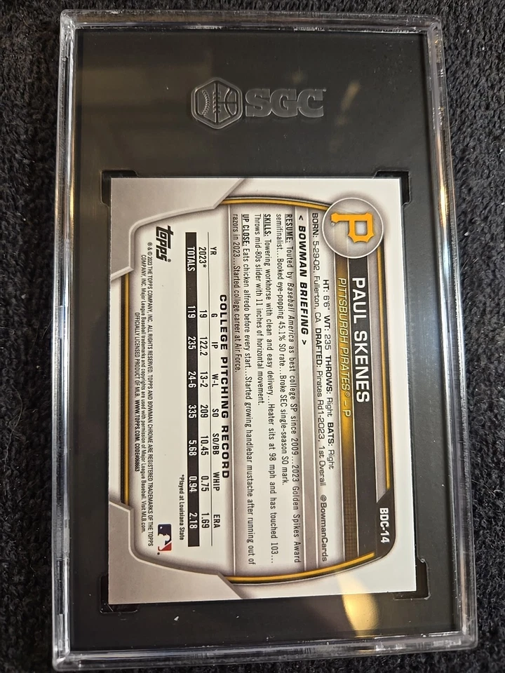 2023 PAUL SKENES RC SGC 8.5 NM-MT+ 1st Bowman Chrome BDC-14 Lunar Glow ~1stB - Image 2 of 4