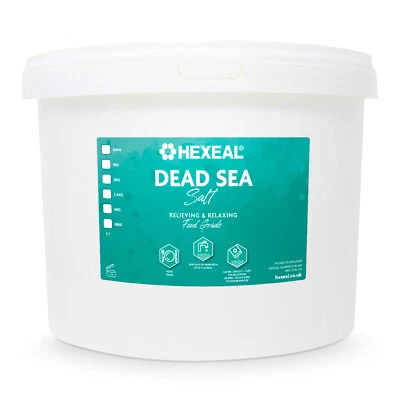 Hexeal Dead Sea Salt 250g – 10kg Bucket of 100% Natural Coarse Food Grade Salt