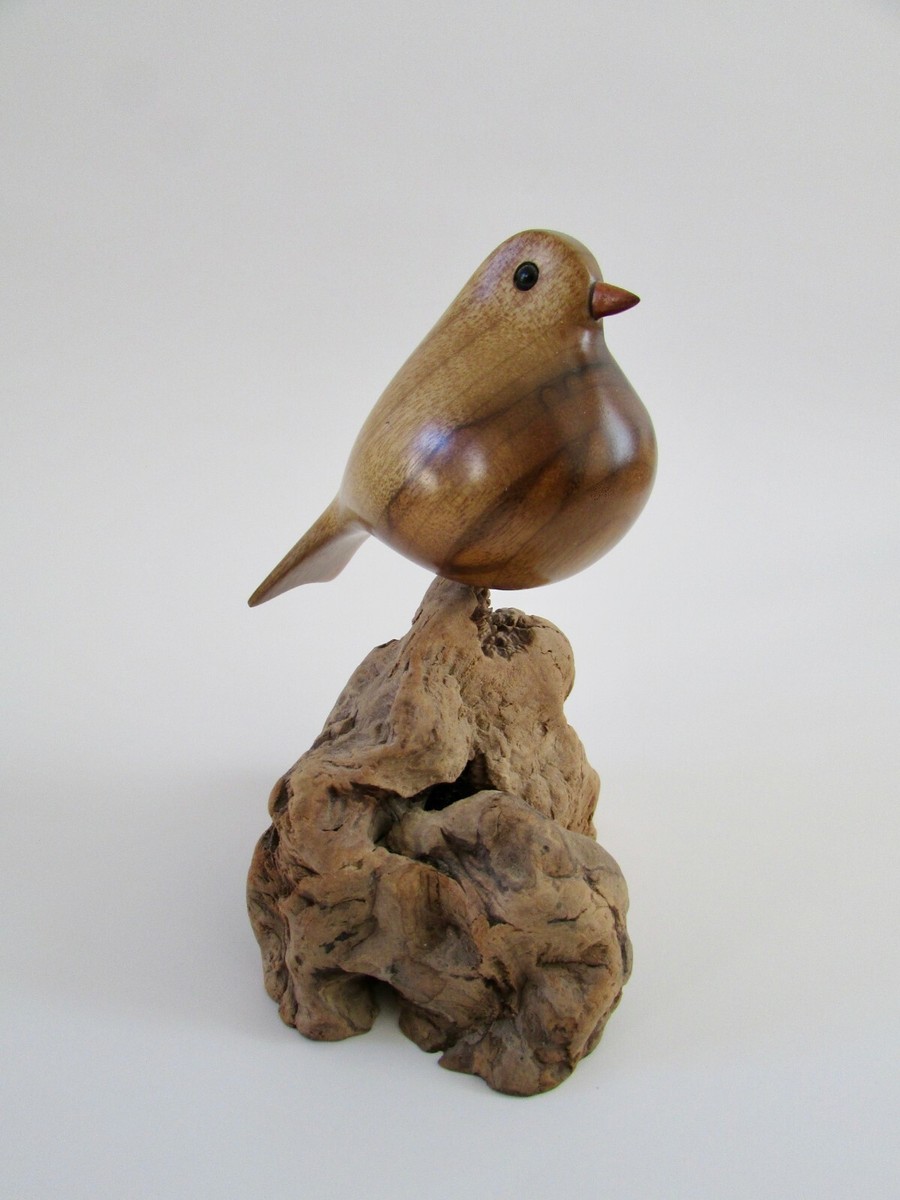 John Bennett California Hand Carved Myrtle Wood Chickadee Bird | eBay